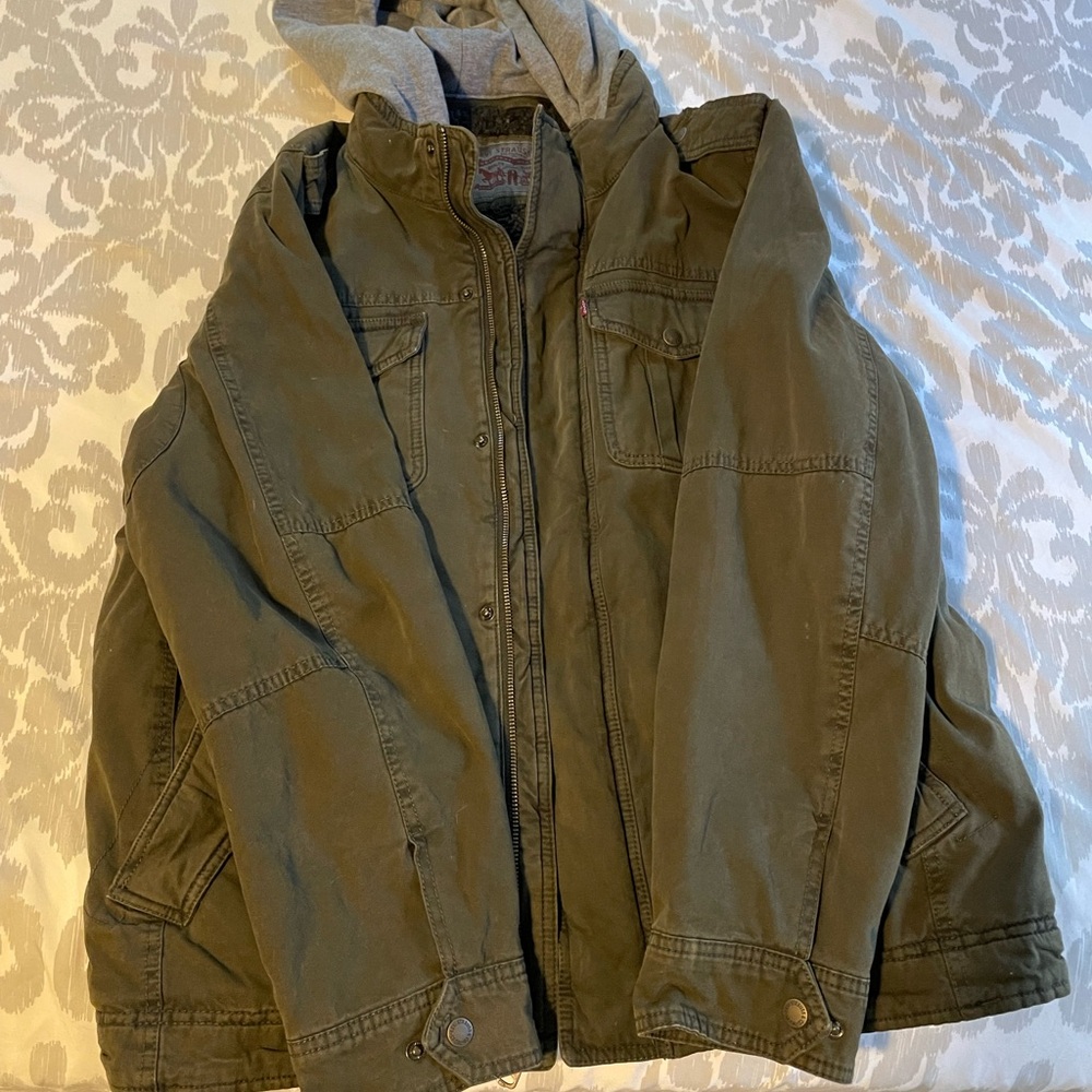 Levi’s Sherpa lined canvas jacket.